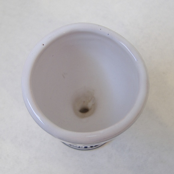 Egg Cup Estrela De Conimbriga Portugal Pottery Vintage Floral Flowers Dog Signed - Picture 7 of 8